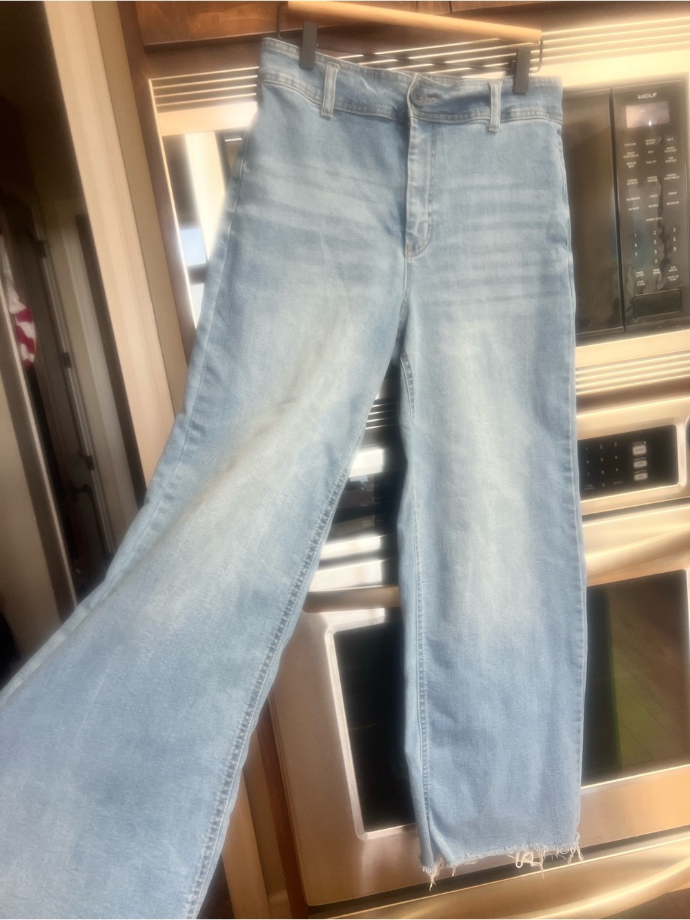OAT NEW YORK WMNS DENIM WIDE LEG HIGH RISE RETRO BOHO 90s Y2K STRETCH SIZE 8/29
